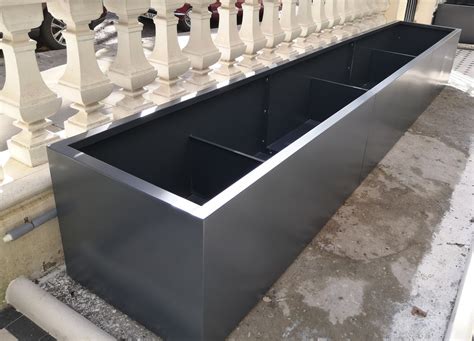 metal raised planter boxes|long metal planter outdoor boxes.